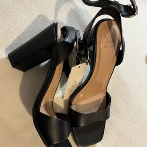 A New Day Elegant Black Block Heels
